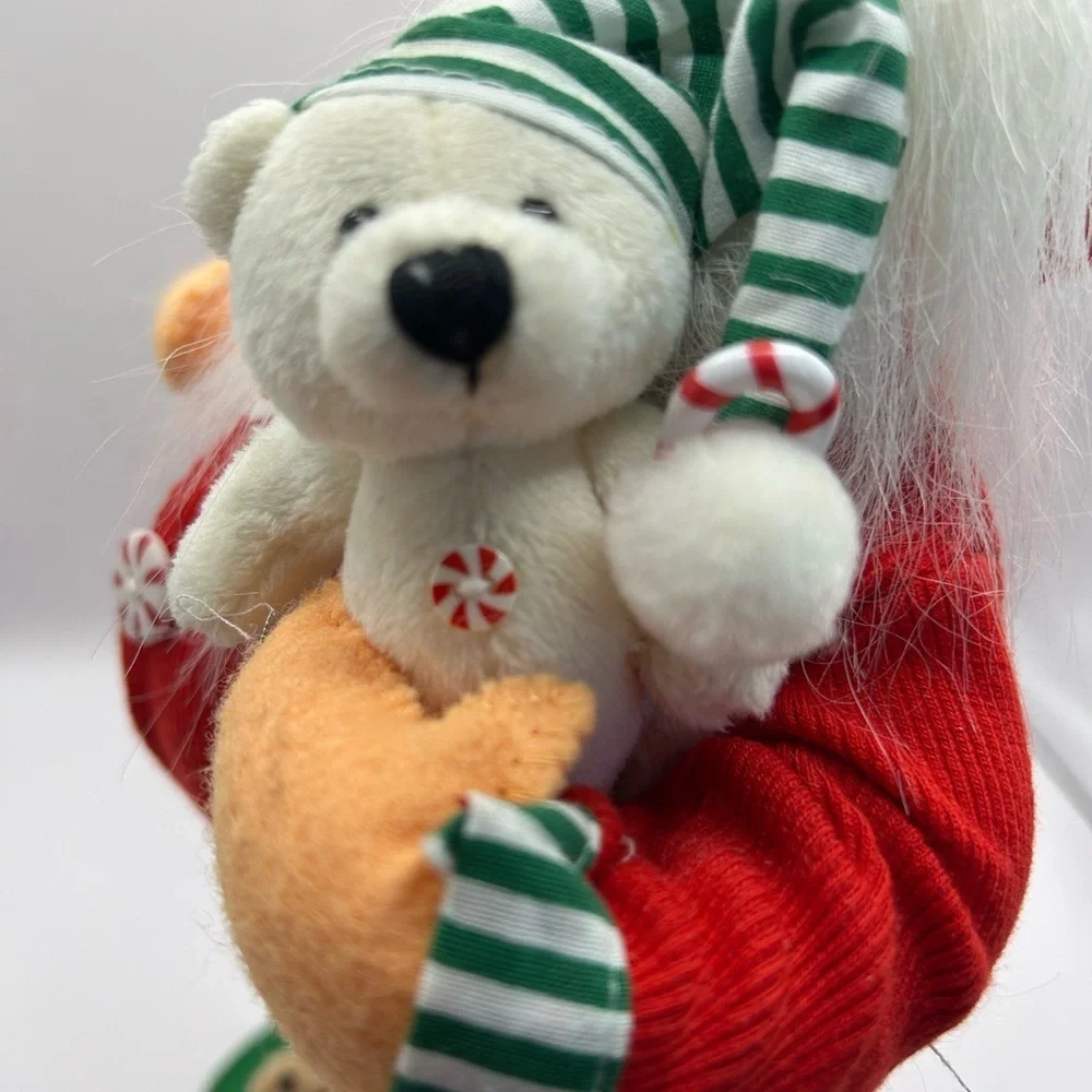 Annalee Jolly Santa wearing reindeer slippers. 2007